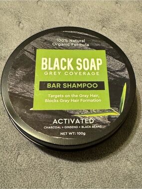NEW Black Soap Grey Coverage Bar Shampoo - Activated